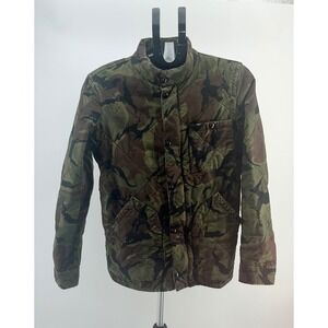 J.Crew Mens XS Camo Quilted Jacket Button Front Military Style Coat‎